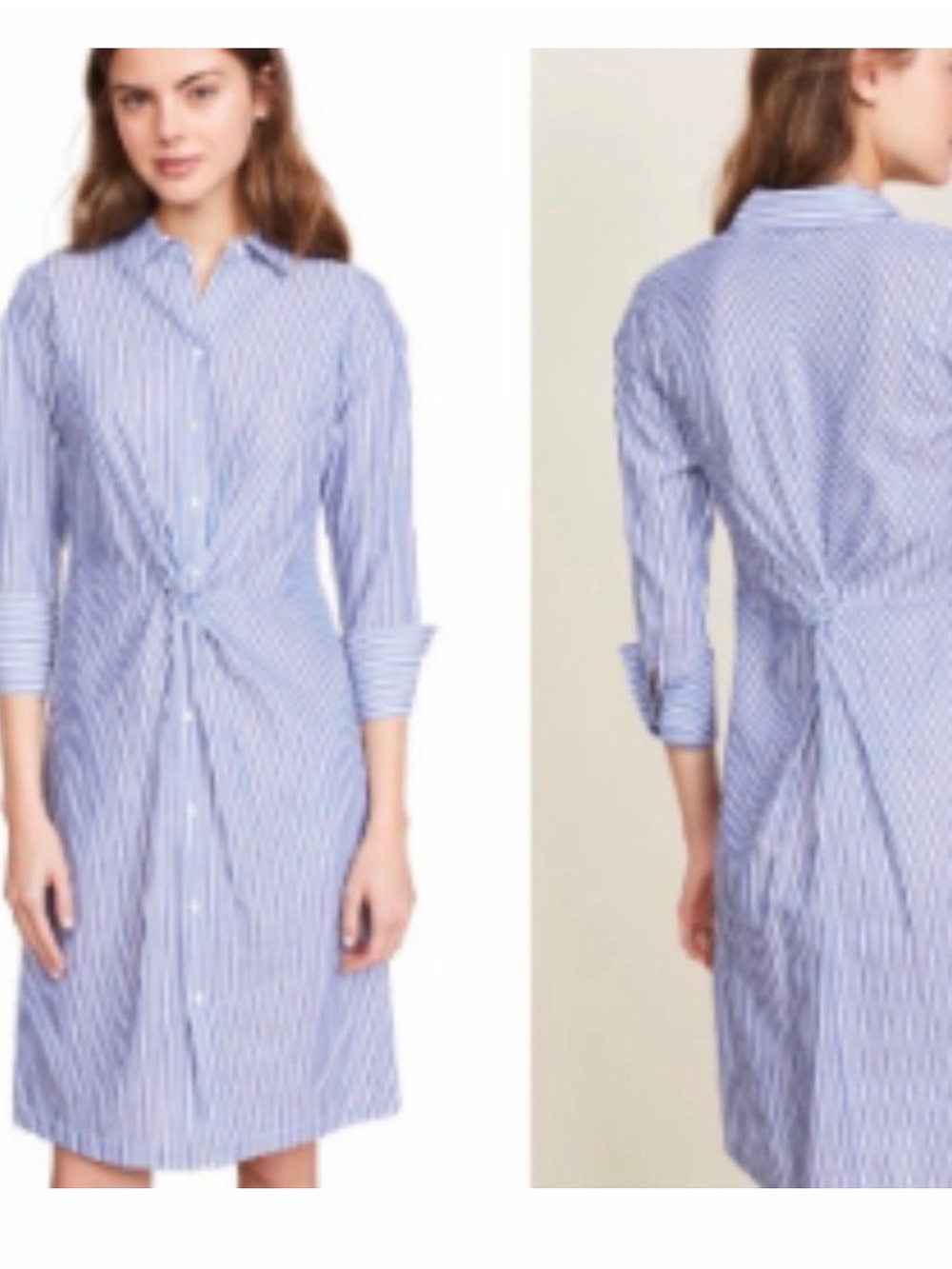 Vince Striped Twist Front Shirtdress 6